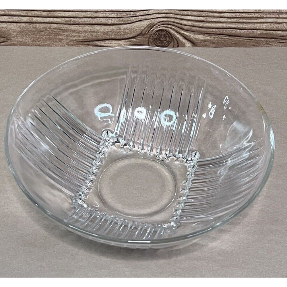 Federal Glass Co. PARK AVENUE Crystal Round Medium Bowl Vintage